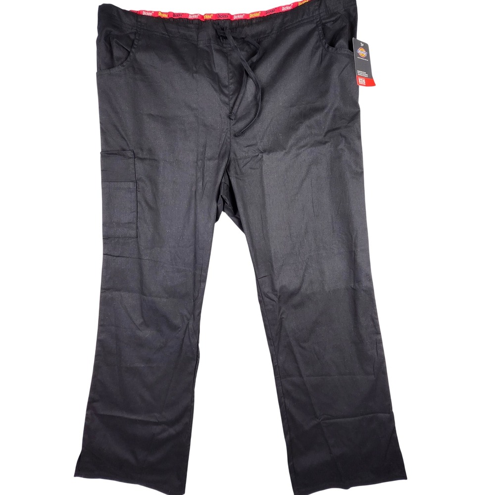 NWT EDS Dickies Black Scrub Pant 86206 EDS Signature Nursing Unisex XL Stretch